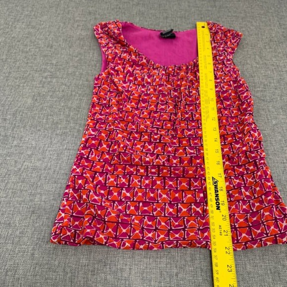 George Women's Sleeveless Blouse Magenta Orange 100% Nylon Small Round Neck - Picture 10 of 12